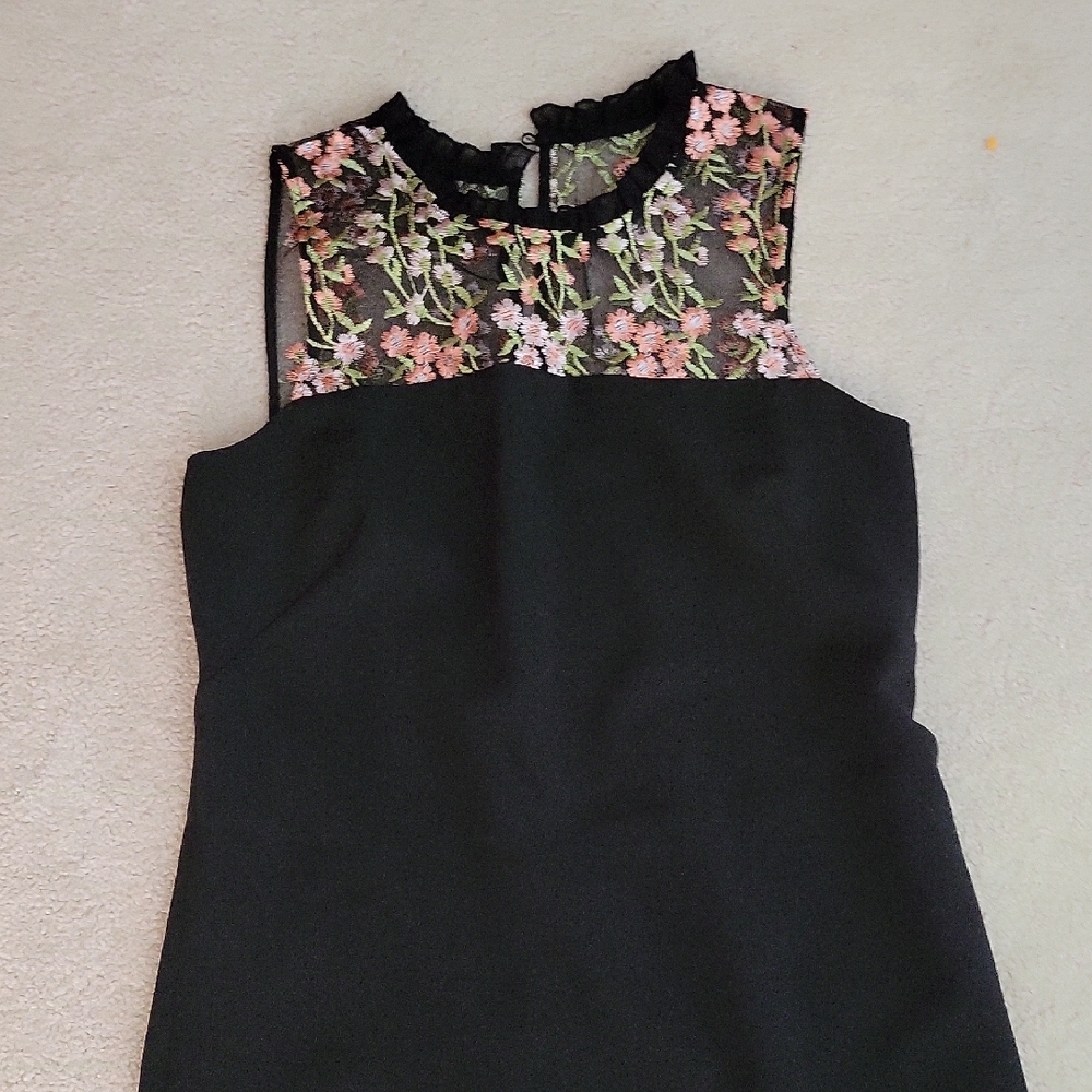 Karl Lagerfeld Black Dress with Floral Accents